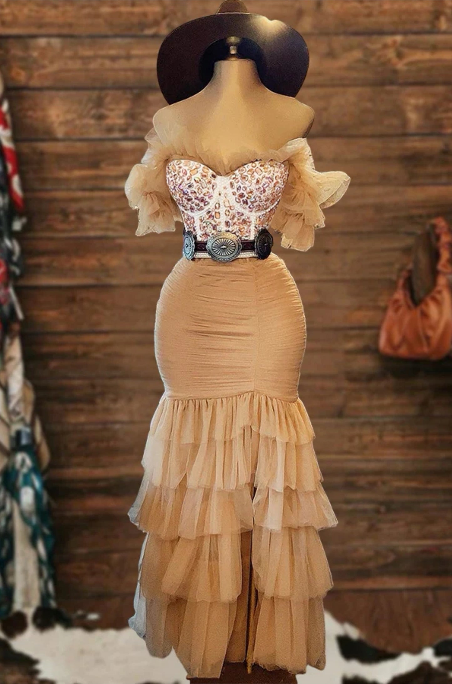 Beautiful Mesh Ruffled Tube Top Dress