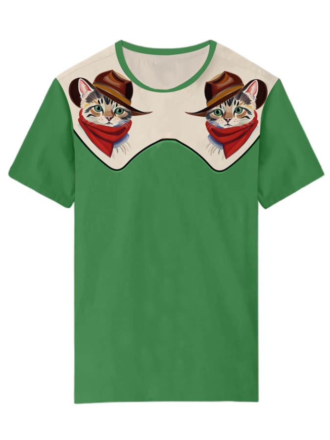 Women's Retro Western Print Casual T-Shirt