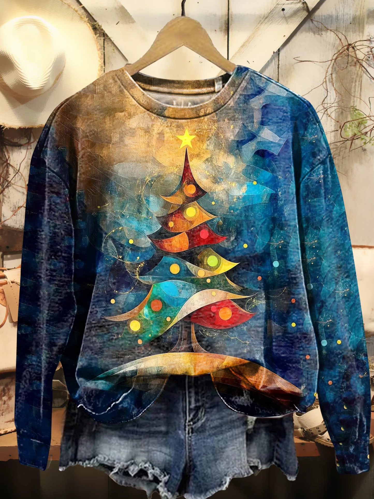 Christmas Tree Pattern Art Print Sweatshirt