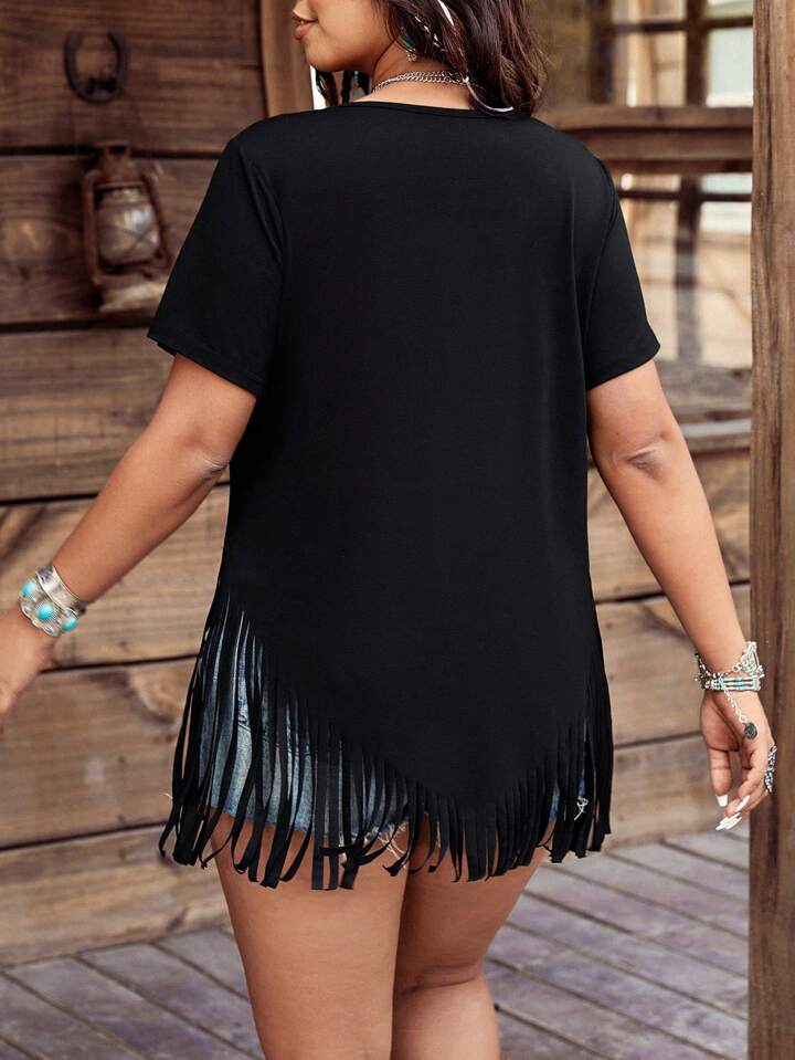 Rock Guitar Festival Tassel Casual T-shirt