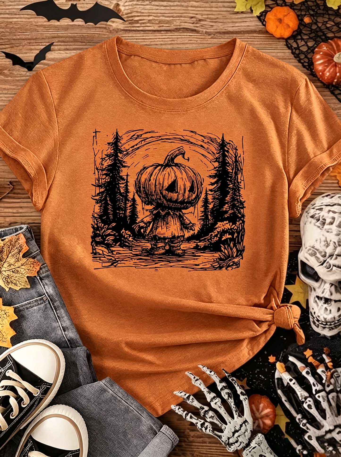 Jack-o'-Lantern Halloween Graphic T-Shirt