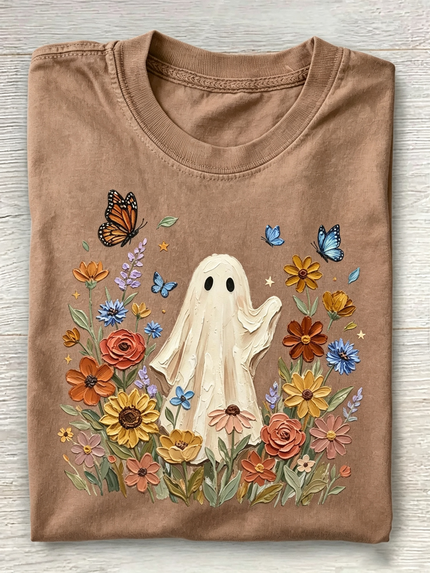 Floral Ghost Oversized Graphic Tee