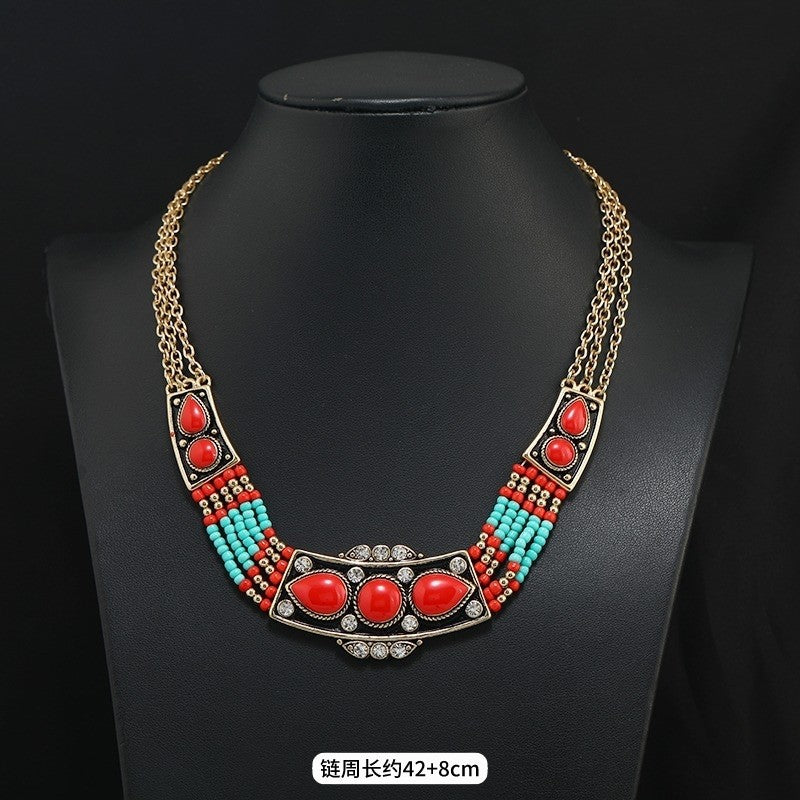 Boho Vintage Ethnic Multi-Layer Tassel Necklace | Niche Design Exotic Style Jewelry