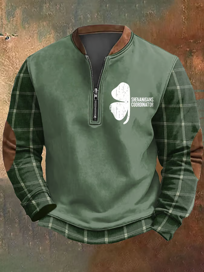 St Patrick's Day Sweatshirt Women - Shamrock Print Long Sleeve Irish Pullover Top
