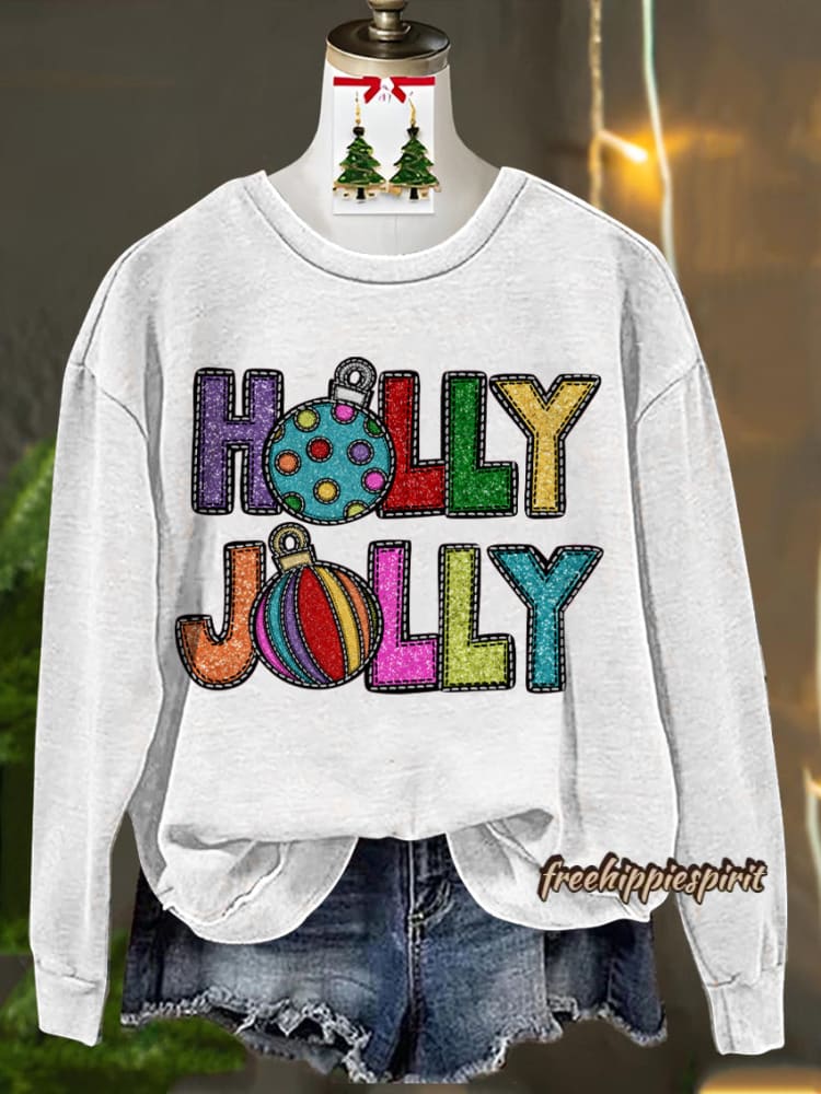 Christmas Print Casual Sweatshirt