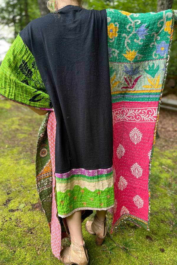 KANTHA WING UPCYCLED DRESS