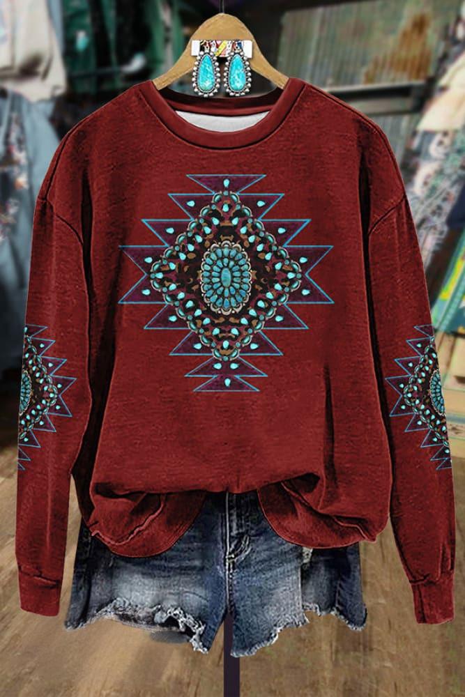 Aztec Art Print Casual T-shirt