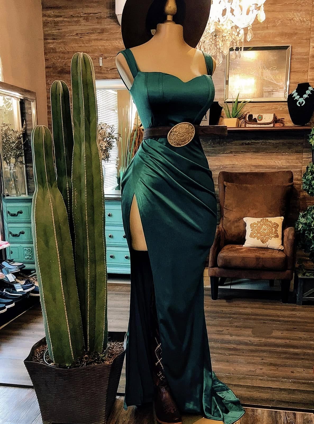 Elegant Green Bodycon Slit Dress