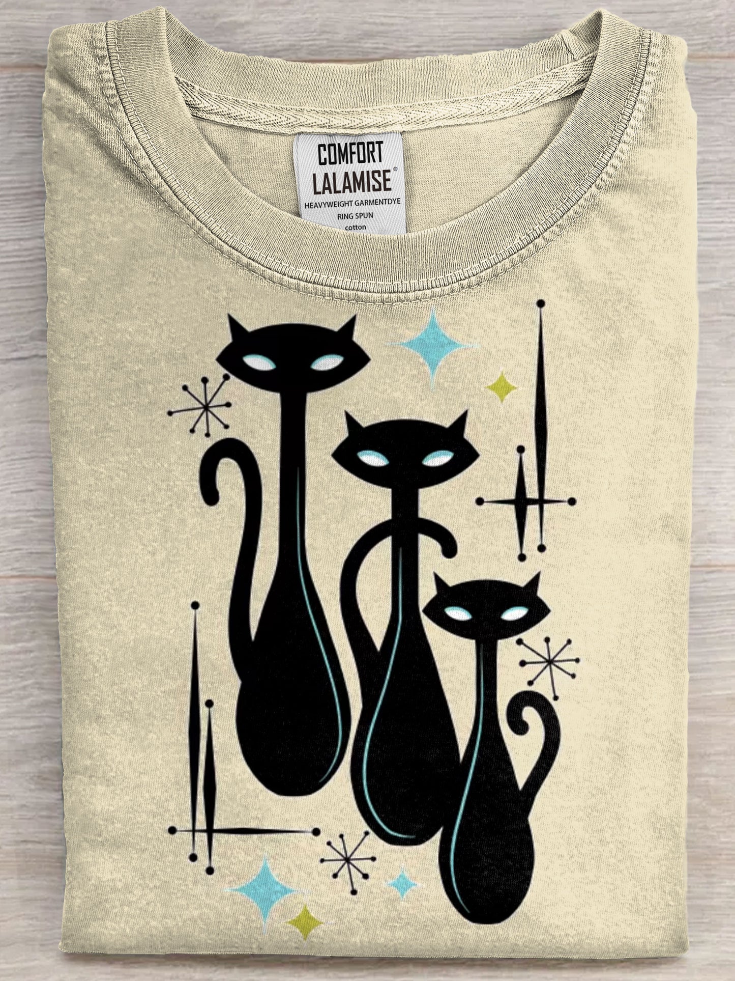 Black Cat Art Print Casual Short Sleeve T-shirt