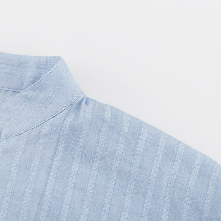 Cardigan Shorts Striped Suit Two-Piece Set