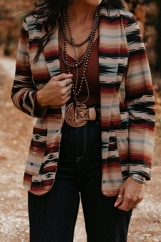 Vintage Western Aztec Print Blazer