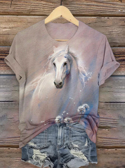 Horse Art Print Printed T-shirt