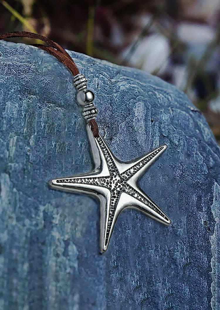 Starfish Pendant Rope Necklace