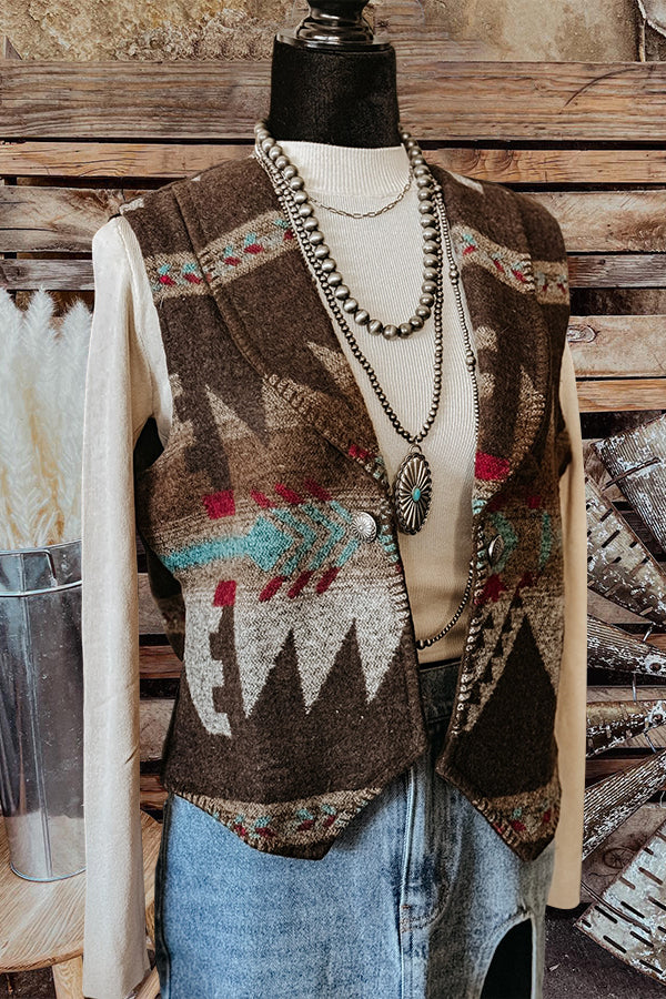 Vintage Aztec Print Vest