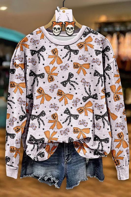 Halloween Bows Print Sweatshirt