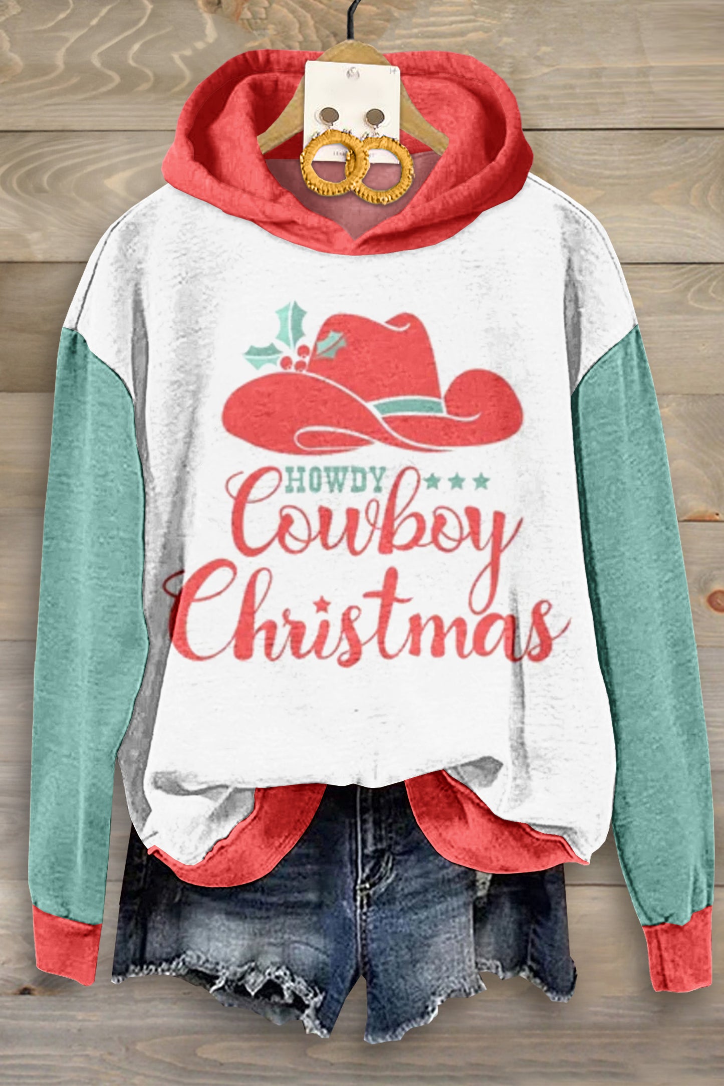 Cowboy Christmas Hooded Sweatshirt