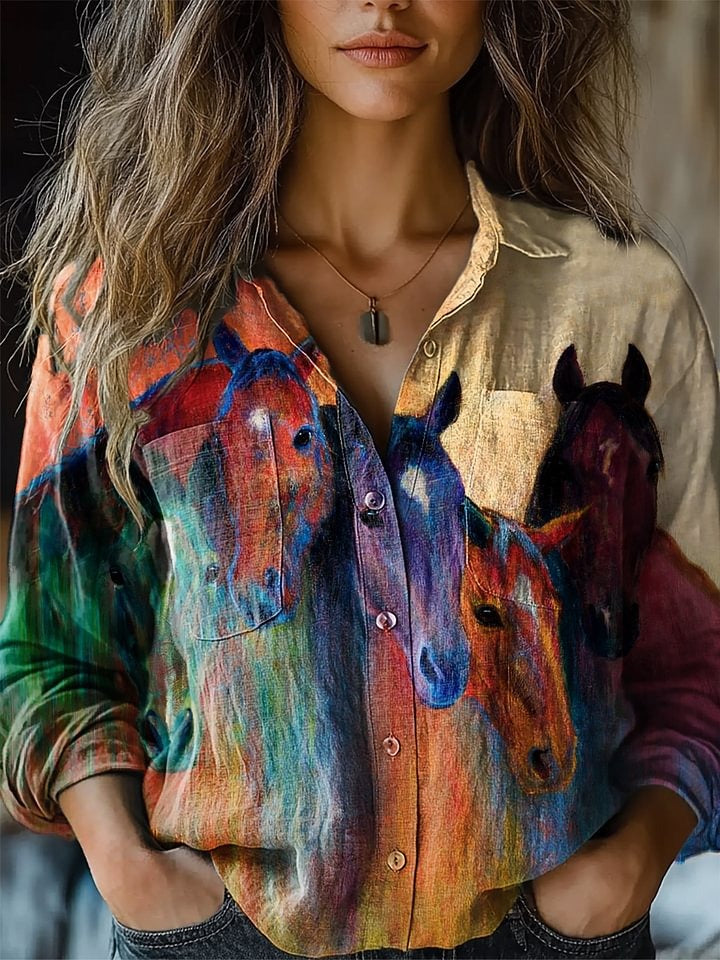 Color Horse Print T-shirt