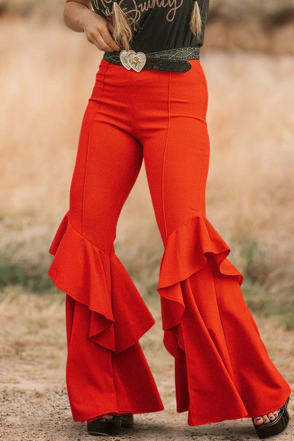 Vintage Pleated Flared Pants