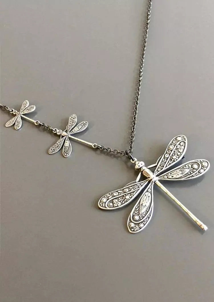 Dragonfly Asymmetric Alloy Necklace