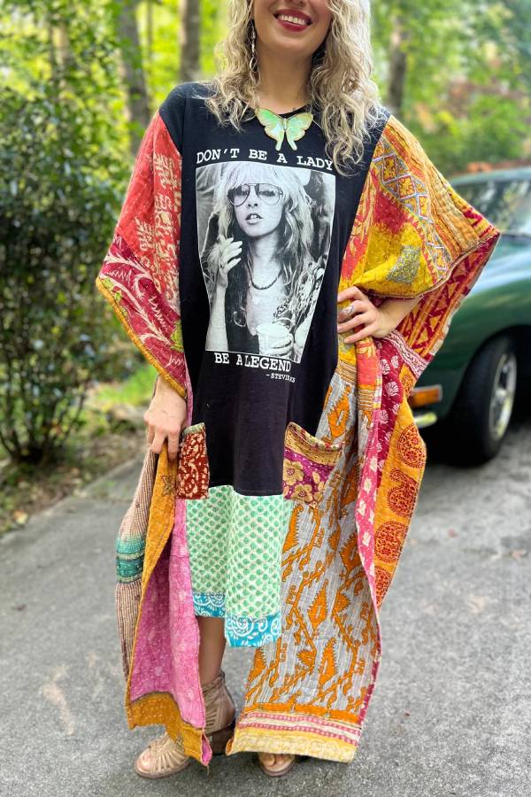 KANTHA WING UPCYCLED DRESS