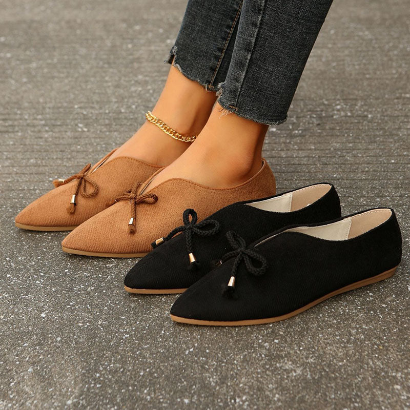 Comfortable Bow Solid Color Shoes