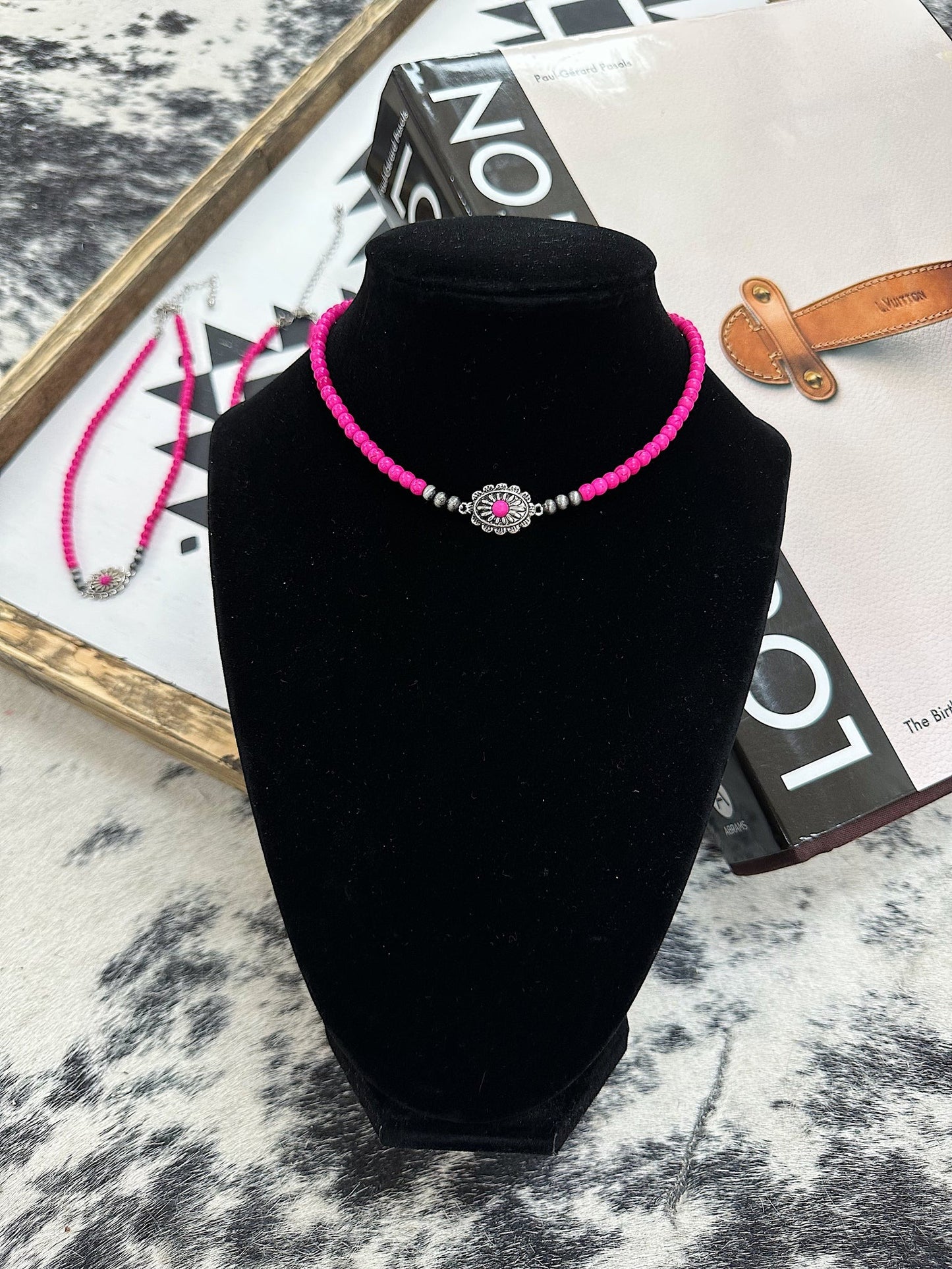 Hot Pink Choker Necklace