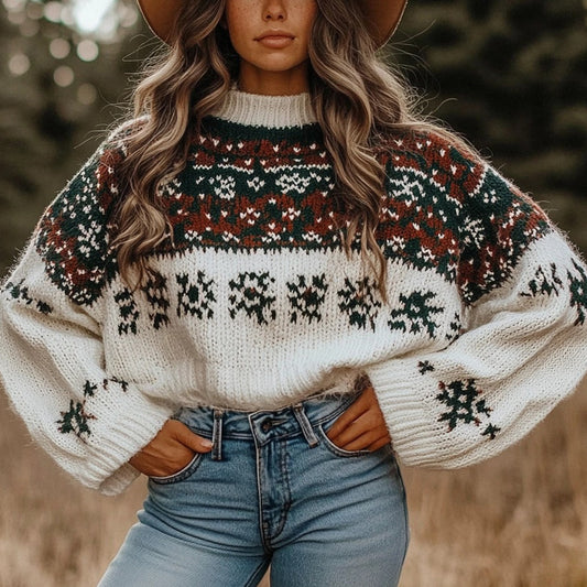 Women's Vintage Casual Christmas Sweater