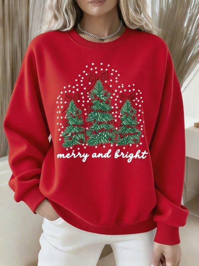 Women's Merry and Bright Print Sweatshirt