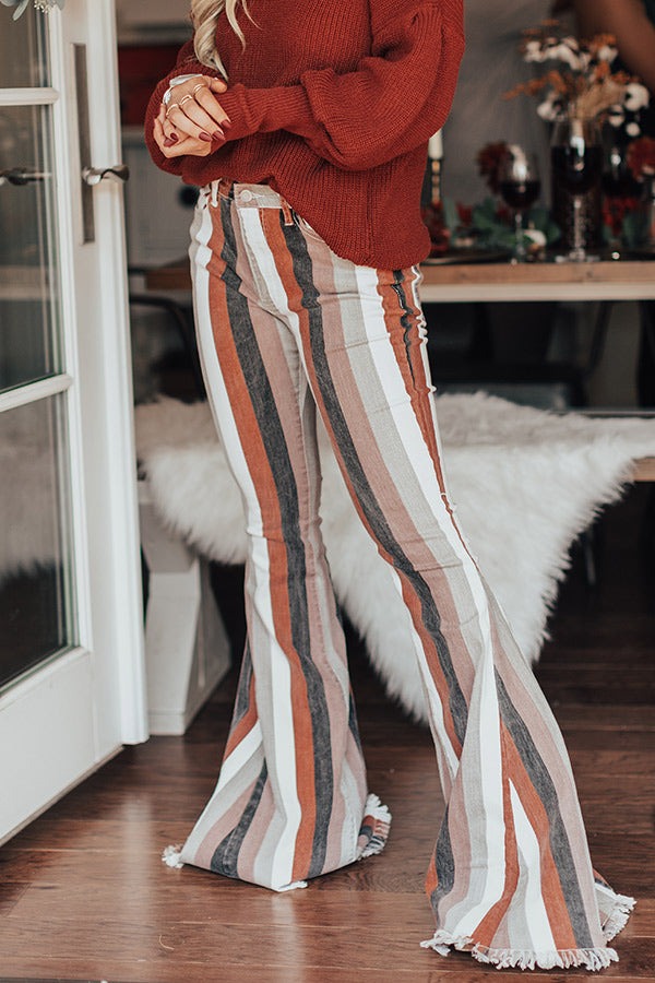 Women's Striped Flared Pants