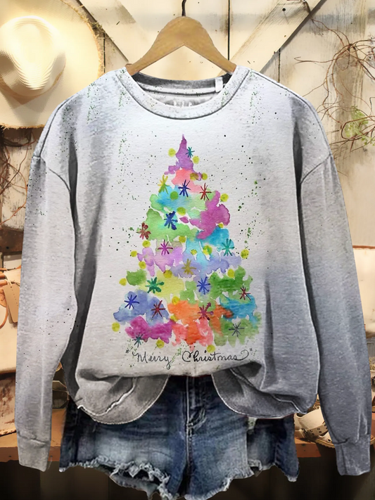Christmas Tree Pattern Art Print Sweatshirt