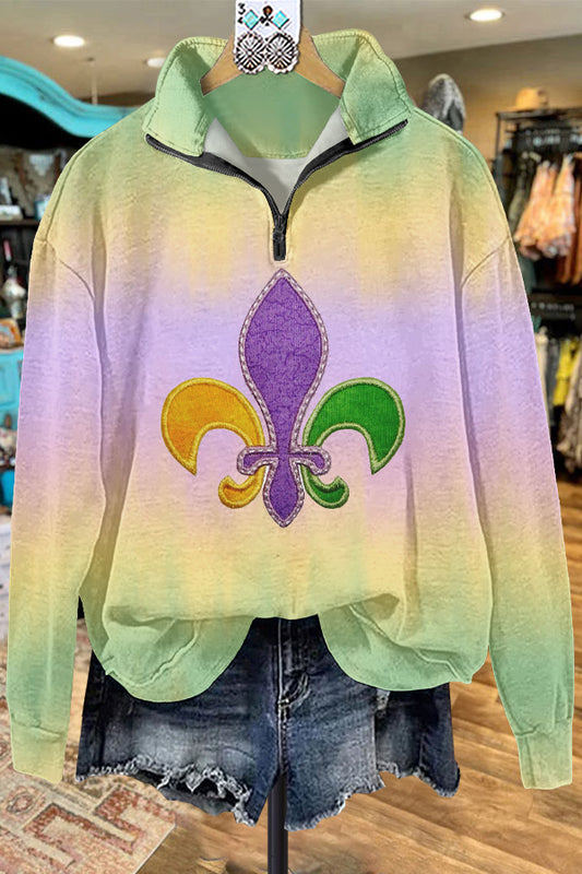 Classic Contrast Mardi Gras Sweatshirt