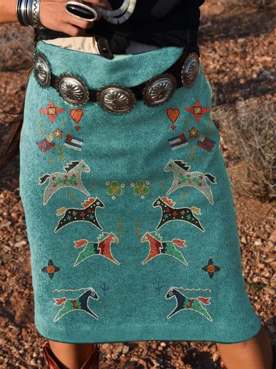 High Quality Vintage Print Casual Wool Coat