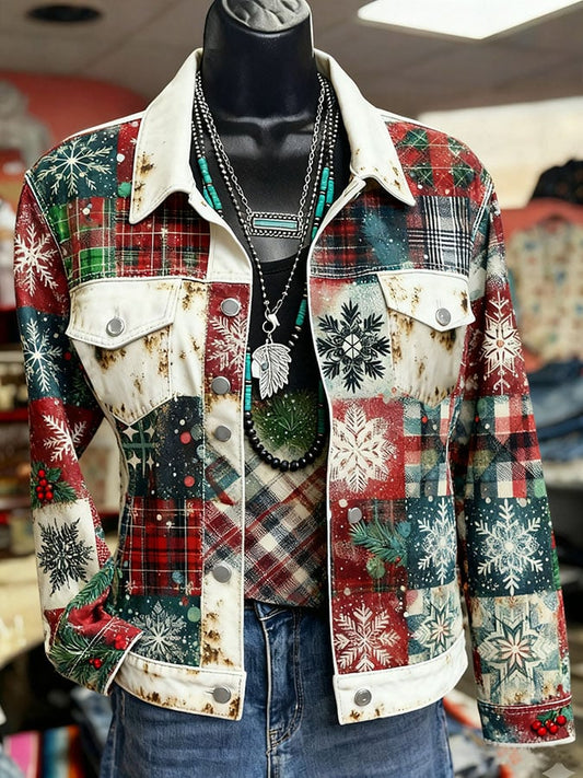 Women Vintage Print Jacket