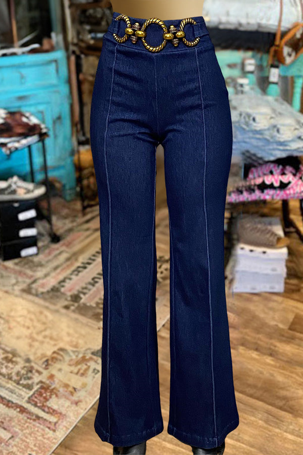 Casual Straight High Waist Jeans