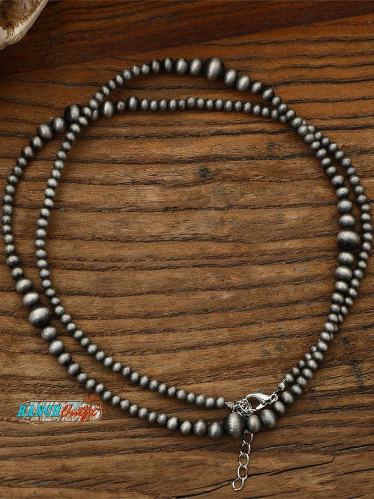 Vintage Ethnic Beaded Necklace Long Necklace