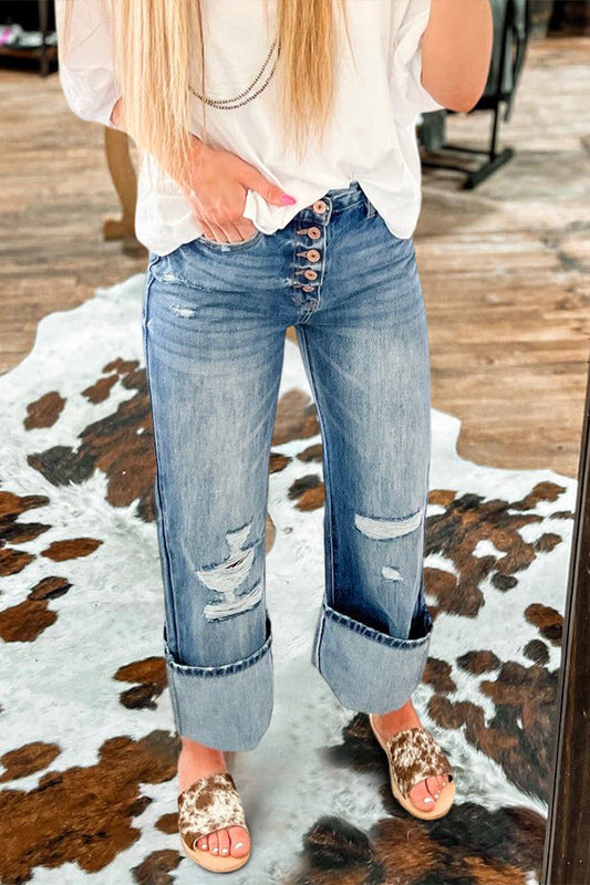 Casual High Waisted Vintage Jeans