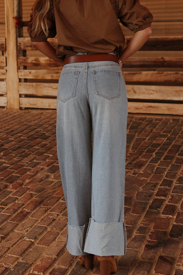 Vintage Washed Pocket Straight Leg Jeans