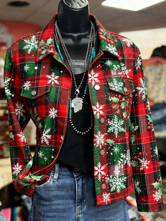 Women Vintage Print Jacket