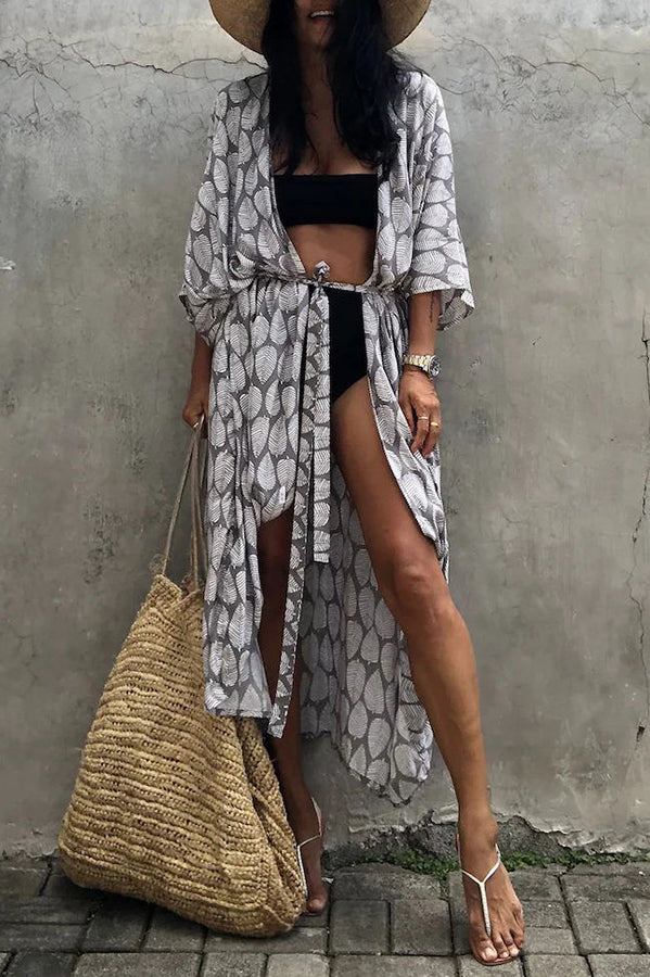 Hidden Island Boho Printed Kimono Beach Cover-up