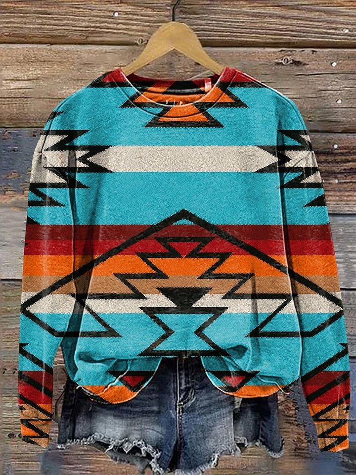 Women's Vintage Ethnic Aztec Print Knitted Skirt