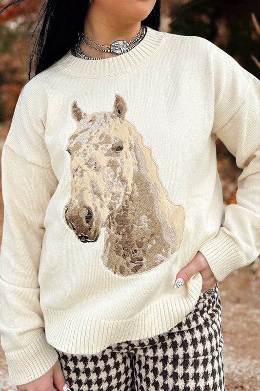 Western Horse Pattern Sweater