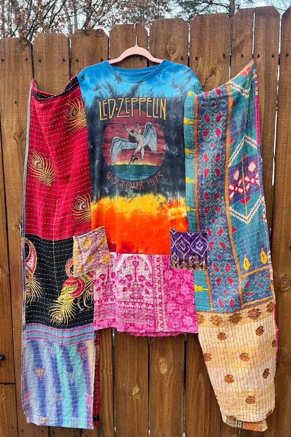 KANTHA WING UPCYCLED DRESS