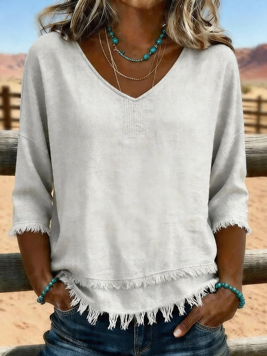 Women's Vintage Patchwork Casual Shirt
