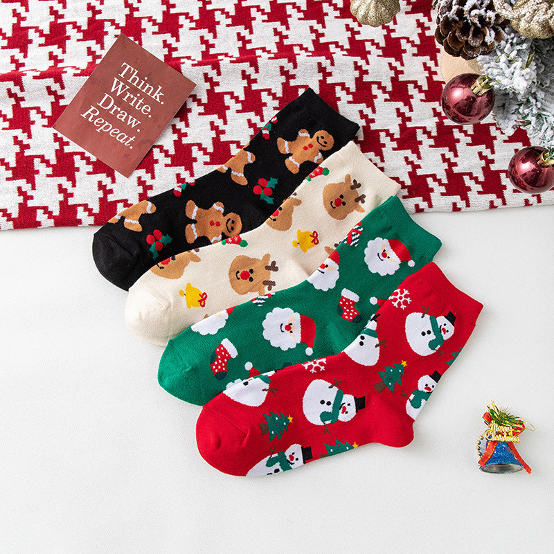 Christmas Santa Claus Elk Warm Thick Socks