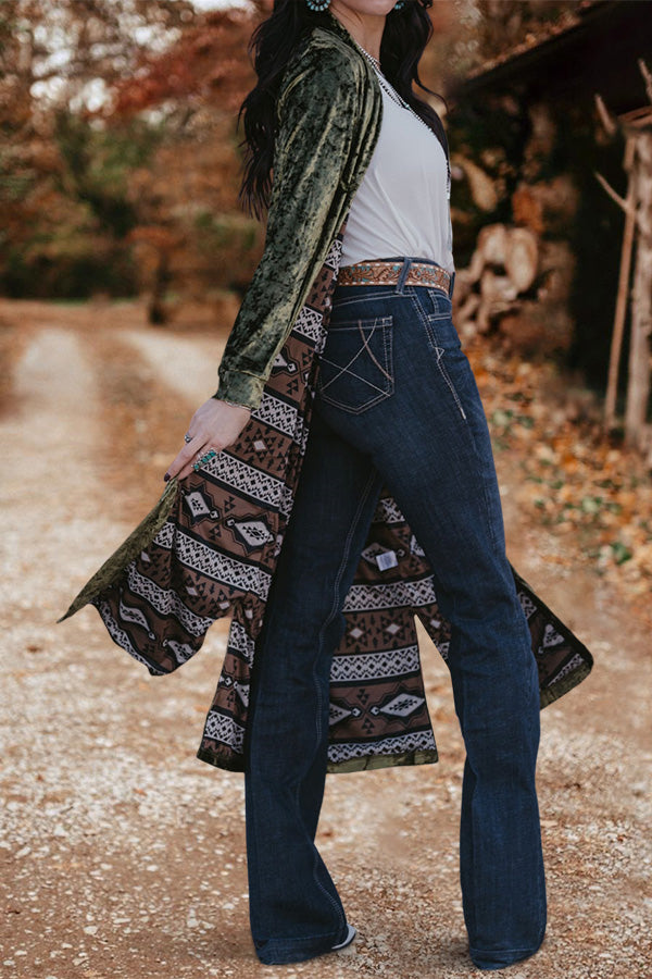 Gorgeous Long Sleeve Velvet Duster