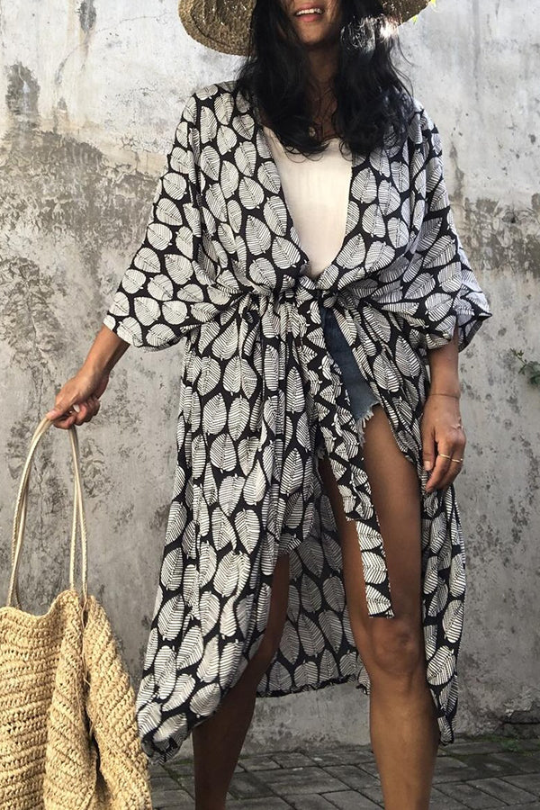 Hidden Island Boho Printed Kimono Beach Cover-up