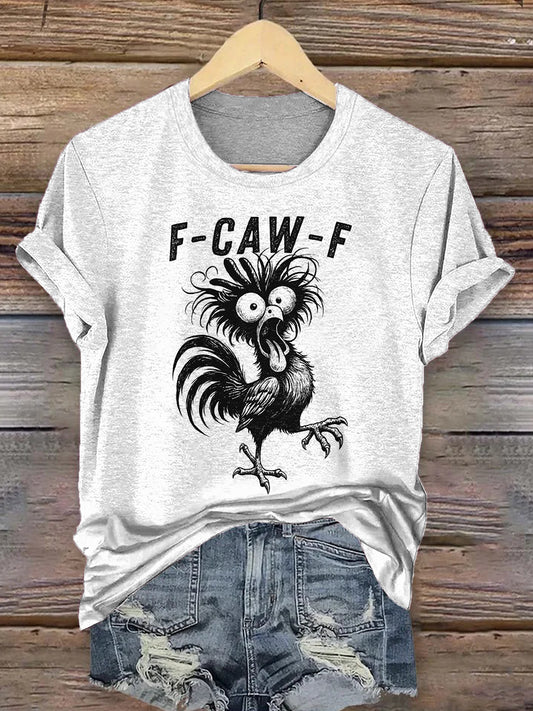 Vintage Chicken Art Print Short Sleeves T-shirt