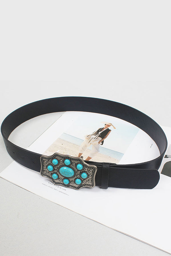 Retro Palace Style Gem-Encrusted Wide Belt