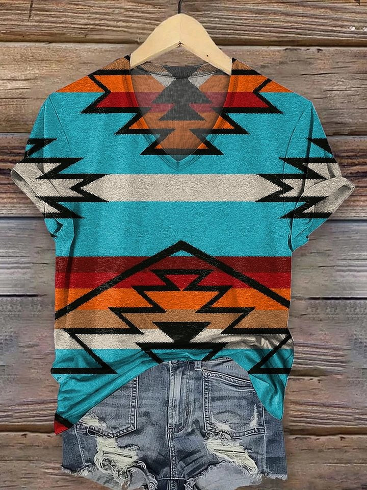 Women's Vintage Ethnic Aztec Print Knitted Skirt