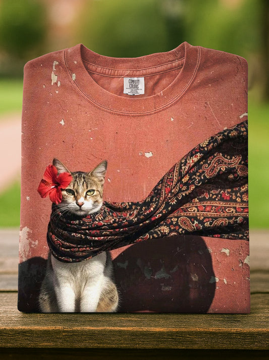 Cat Art Casual Short Sleeve T-Shirt
